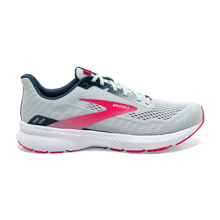 Brooks Launch 8 Light-Cushion Road Running Shoes - Women's - Ice Flow/Navy/Pink/grey (62970-JIKH)